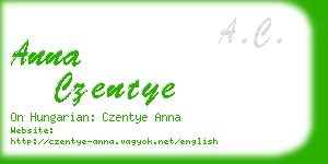 anna czentye business card